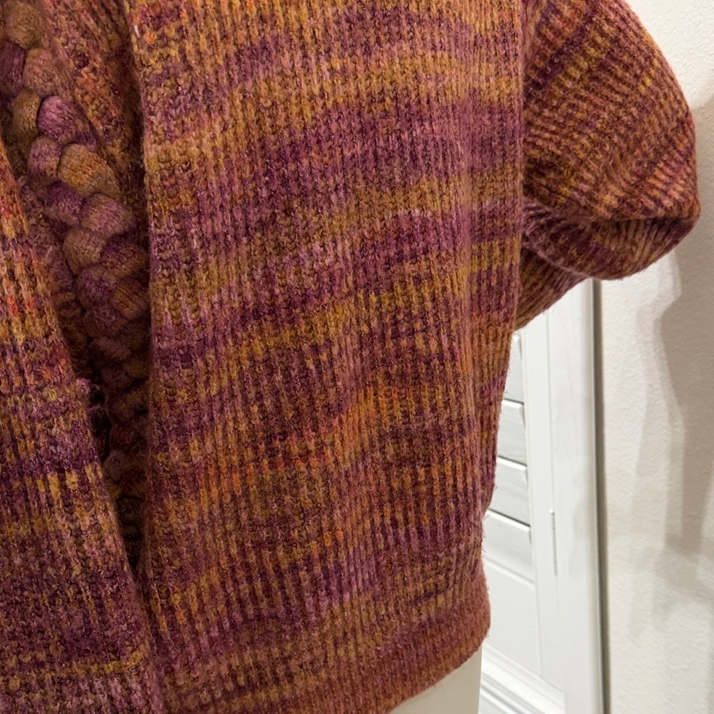 Dex Women's Pink and Orange Cardigan Sweater - Picture 5 of 7